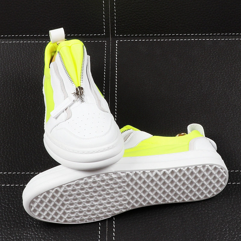 Zipper Youth Casual Air Mesh Breathable Thick Bottom Style Men Sneakers