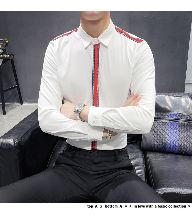 Couleur unie avec des chemises à manches longues pour hommes