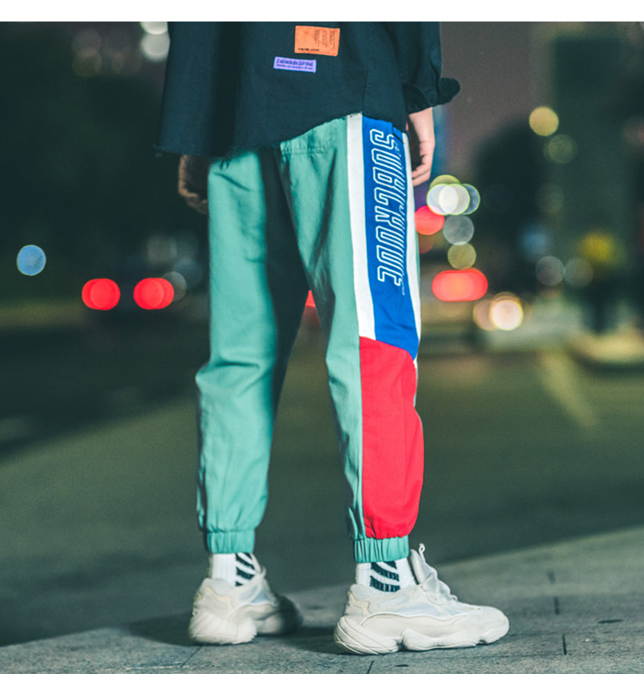 Bright Color Block Patchwork Men Jogger Sweat Pants - FanFreakz
