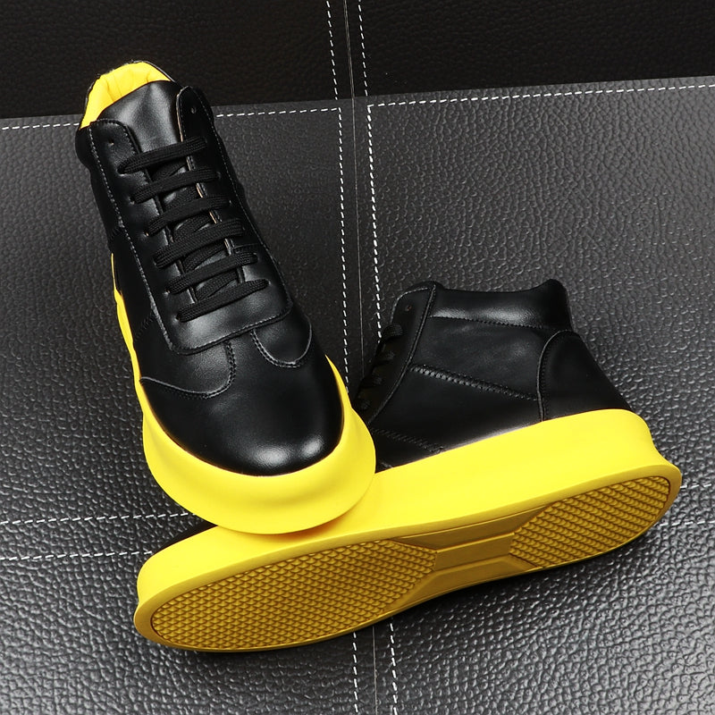Solid Casual High Top Style Men Sneakers