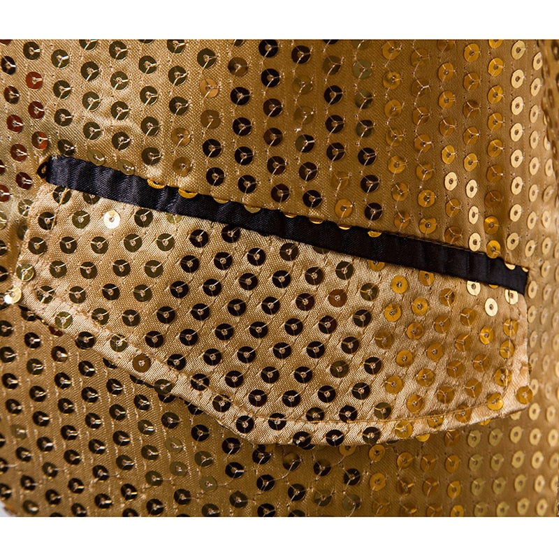 Shiny Sequin Tuxedo Stage Performer Style Men Blazer