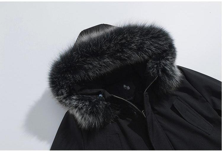 Fur Hood Street Style Men Parka Coat Jacket