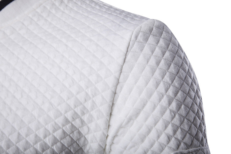 Motif de courtepointe pour hommes col montant Casual Slim Fit Bomber Jacket