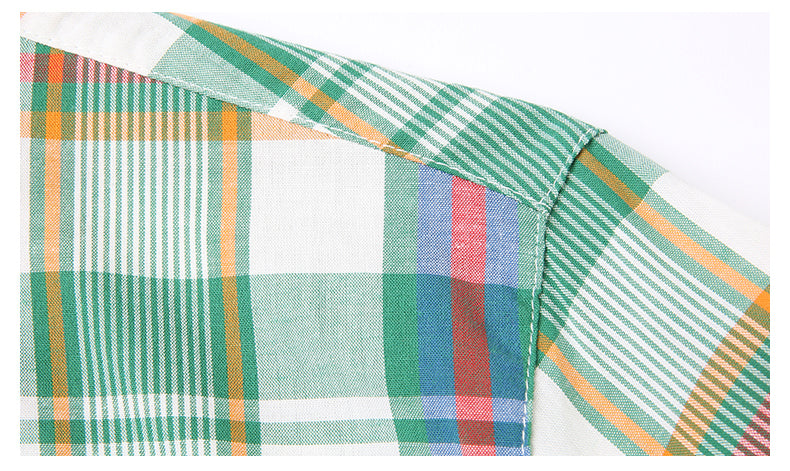 Bright Multi-Color Plaid Patterned Shirt