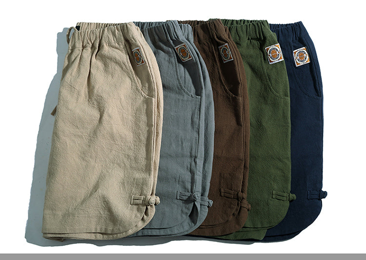 Short décontracté en lin respirant coupe ample