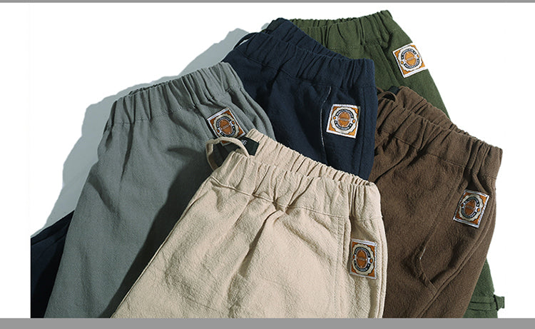 Short décontracté en lin respirant coupe ample