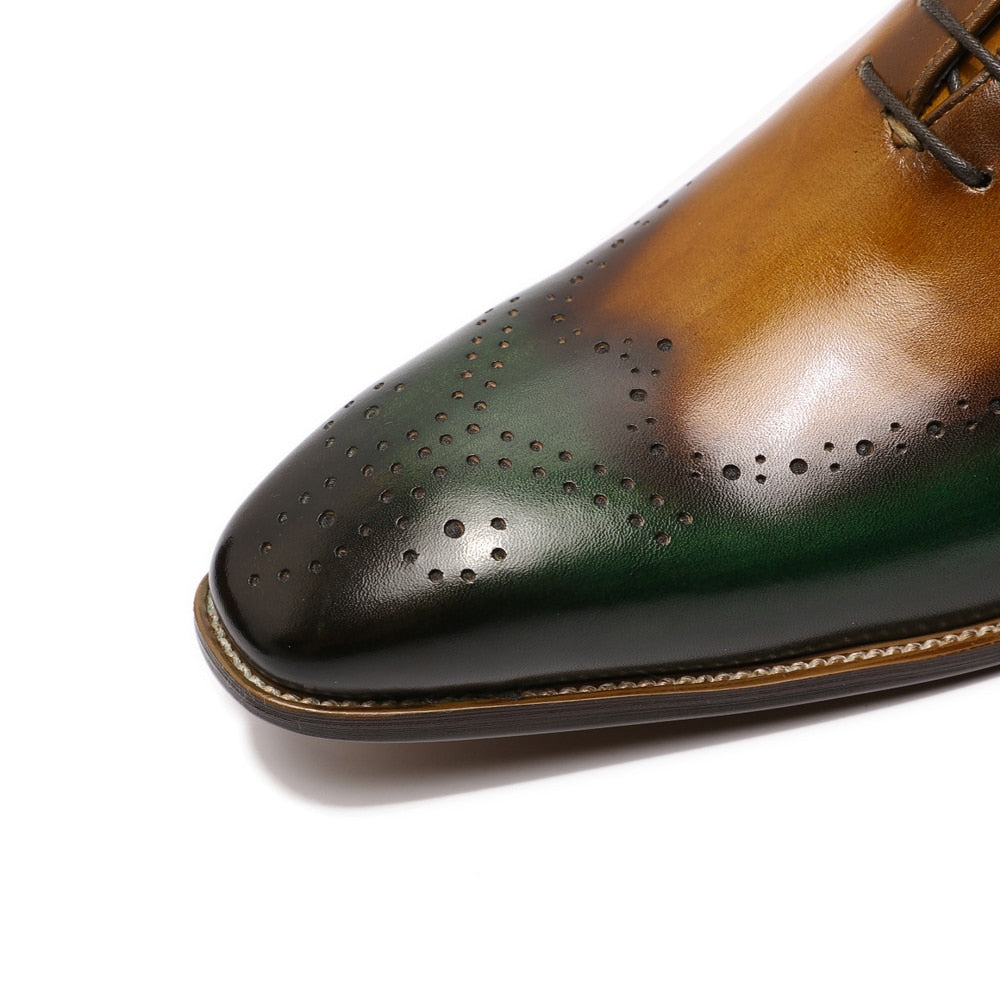 Hand Painted Men Wingtip Oxford Shoes