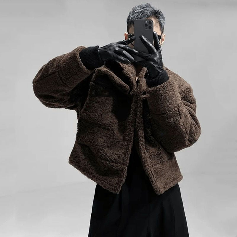 Green Lamb Wool Padded Jacket