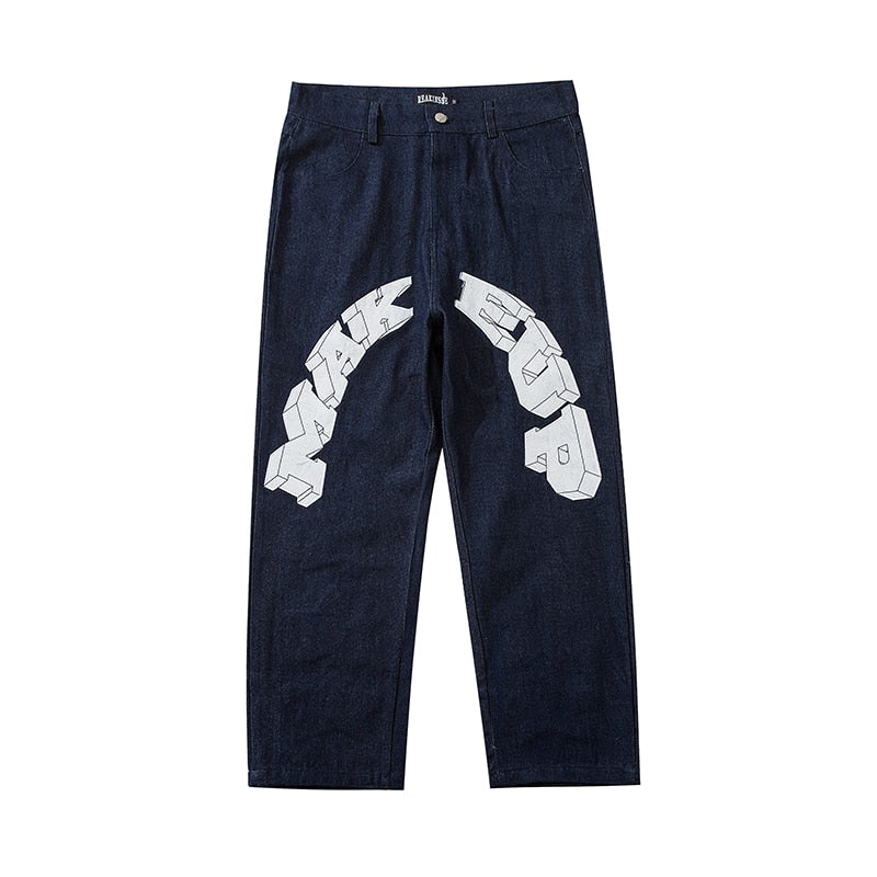 Jeans sueltos estilo bordado de estrellas