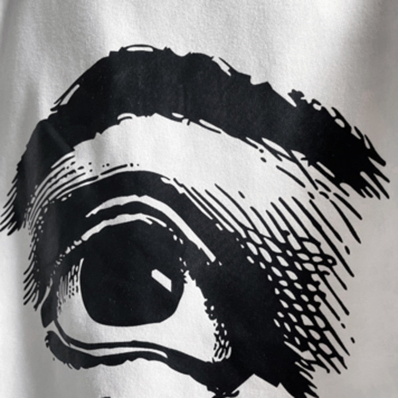 One Eye Printed Contrast Color Sweater