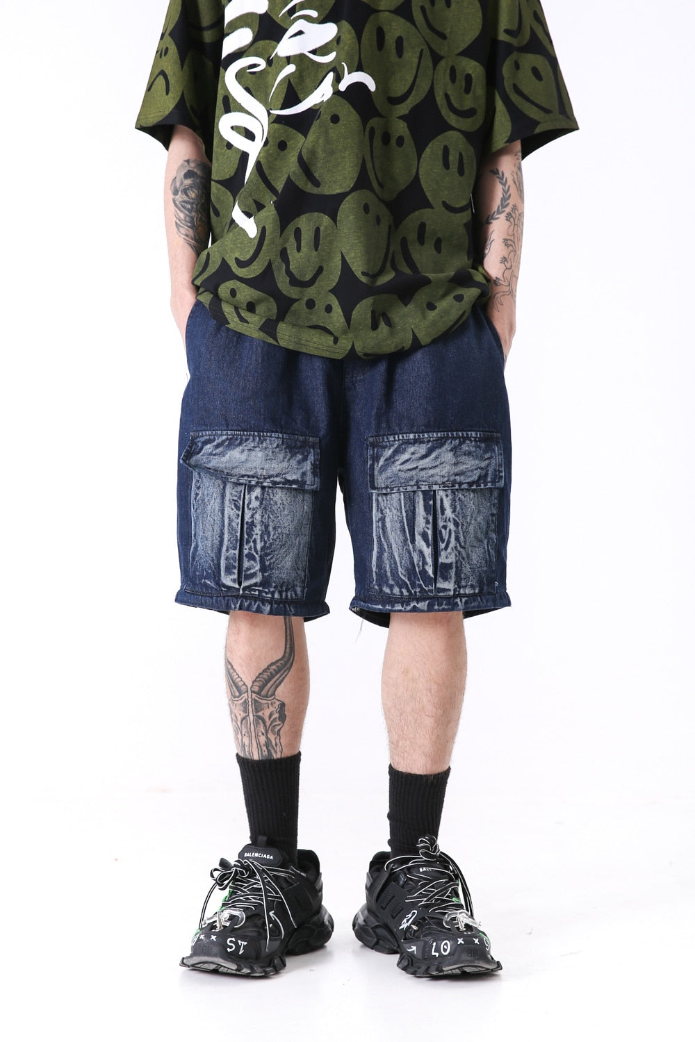 Baggy Two Way Men Zippered Cargo Jeans