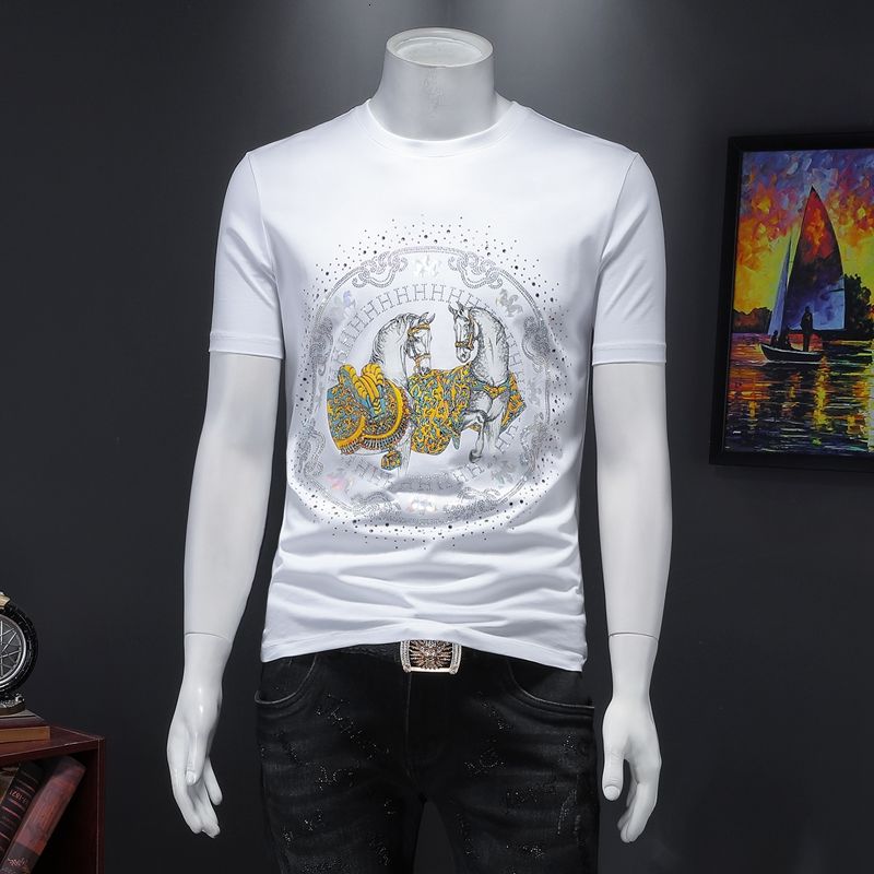 T-shirt décoré de chevaux de luxe double