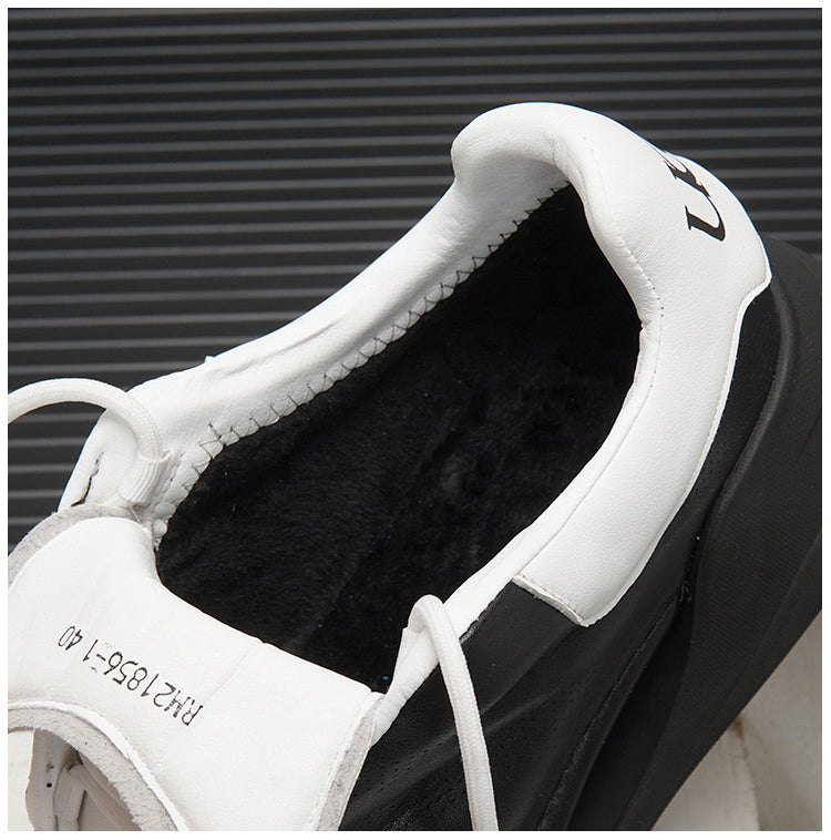 Baskets en cuir fendu solide pour hommes