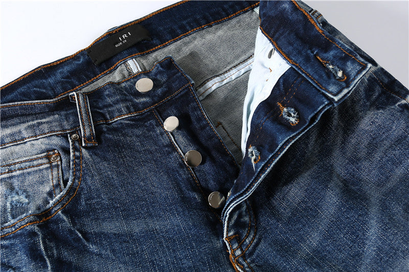 Paisley Patterned Star Shaped Patchwork Jeans