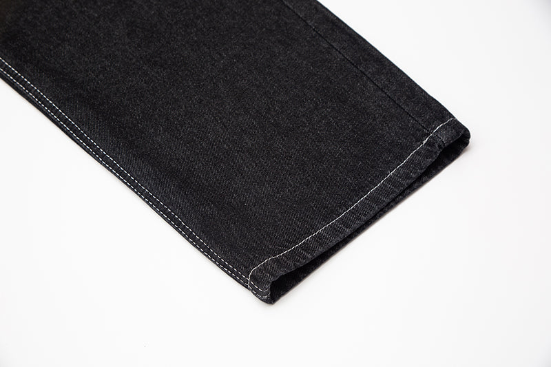 Skull Hand Bone Printed Oversized Denim Jeans