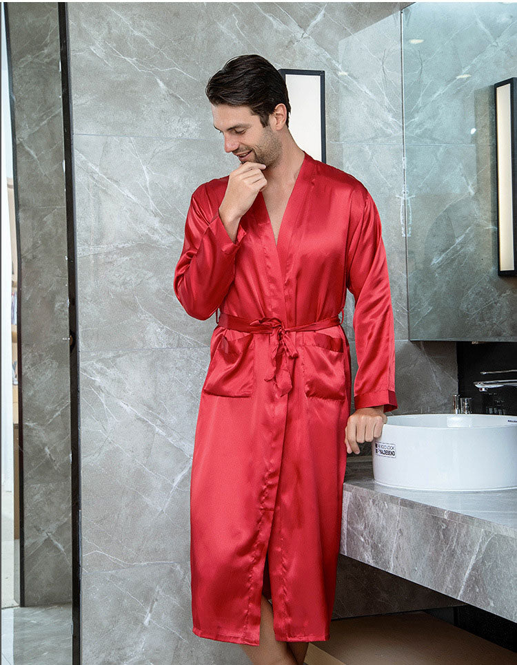 Long Solid Satin Sleeping Robe FanFreakz
