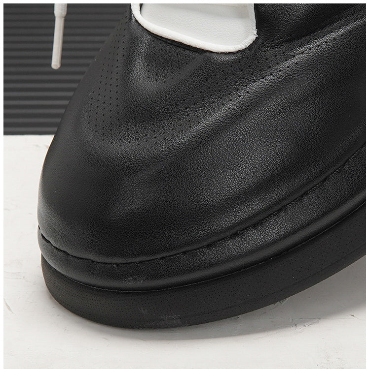 Baskets en cuir fendu solide pour hommes