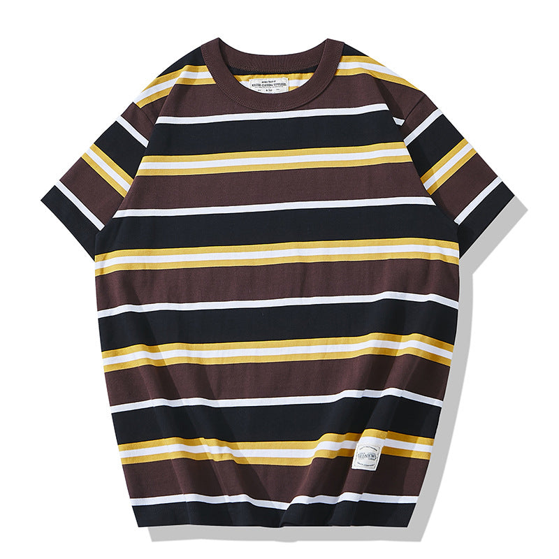 Irregular Striped High-Quality Cotton T-Shirt