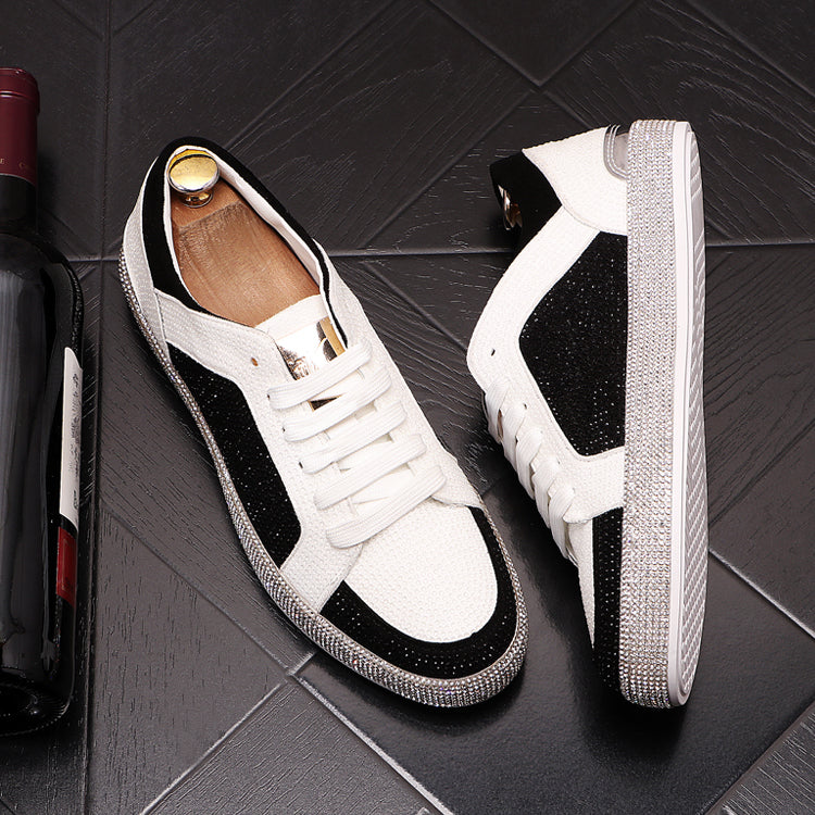 Solid Multi-Color Rhinestone Rivet Sneakers