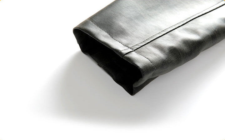 Chaqueta de piel sintética a cuadros irregulares