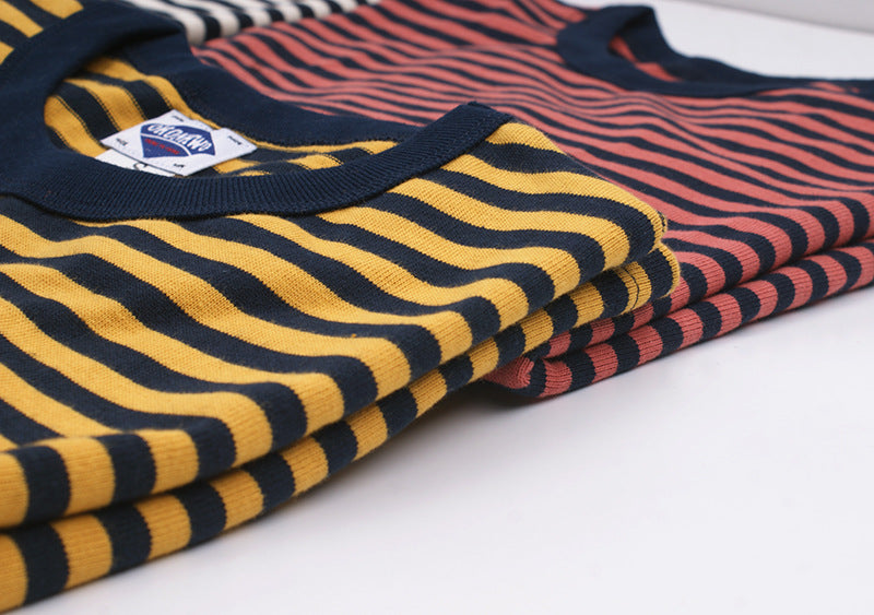Striped O-Neck Cotton T-Shirt