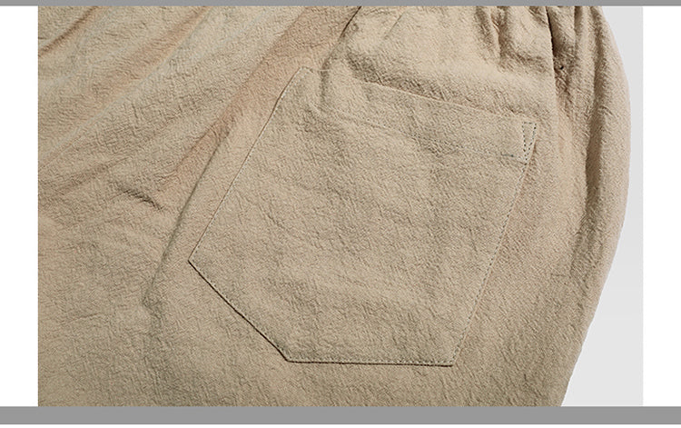 Short décontracté en lin respirant coupe ample