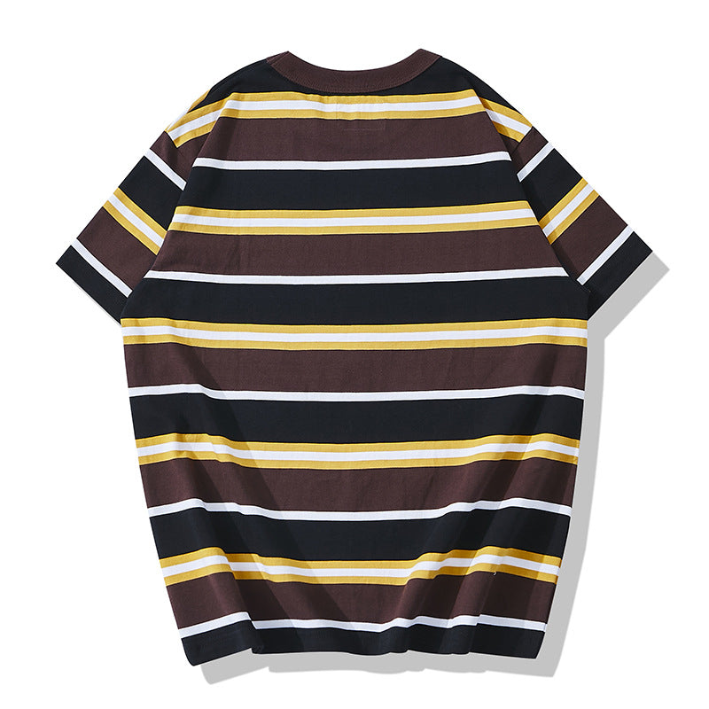 Irregular Striped High-Quality Cotton T-Shirt