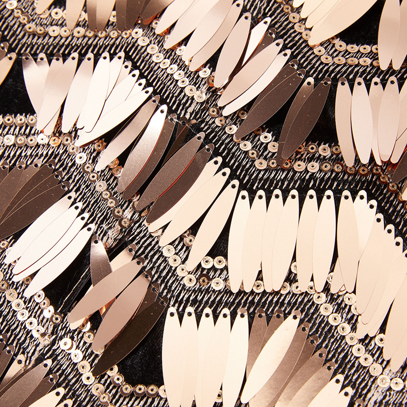 Gold Sequin Single-Breasted Blazer