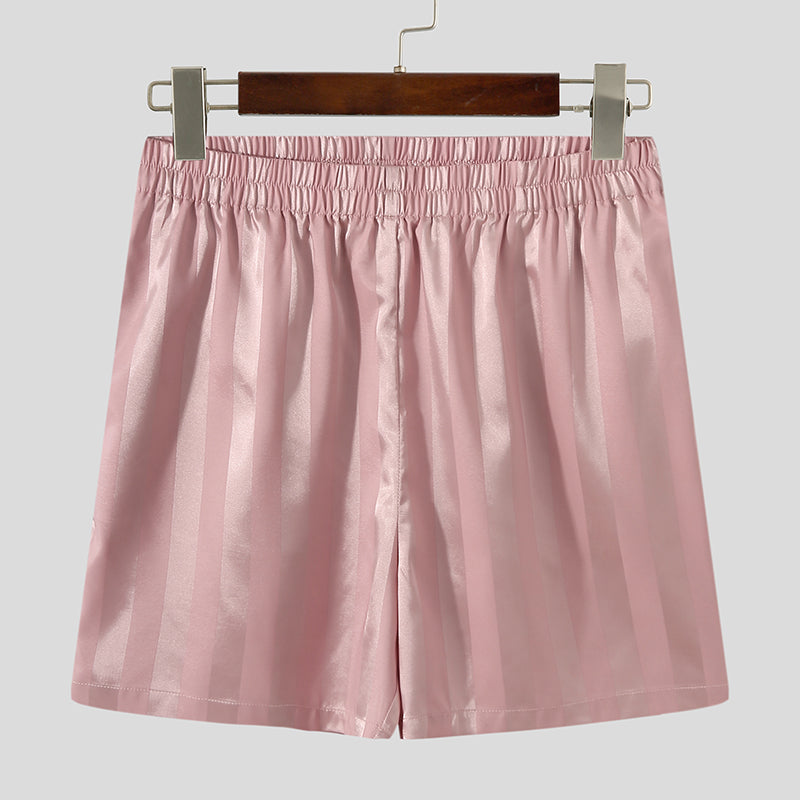 Subtle Mono Stripe Patterned Shorts Set