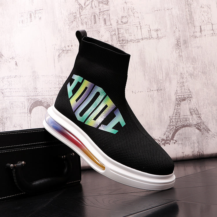 Ombre Letter Printed Colorful Platform Sneakers