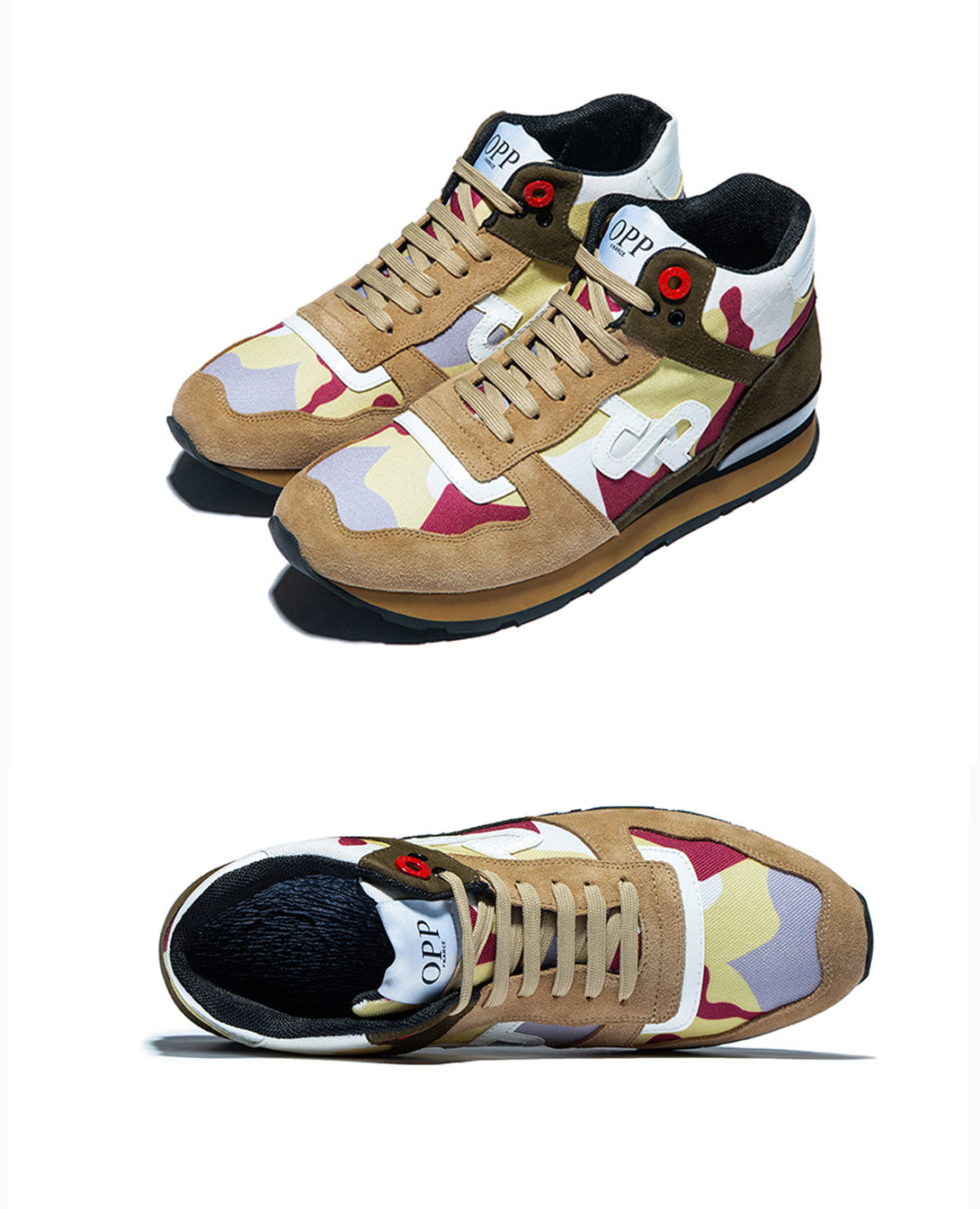 Baskets montantes en cuir suédé de style rétro pour hommes