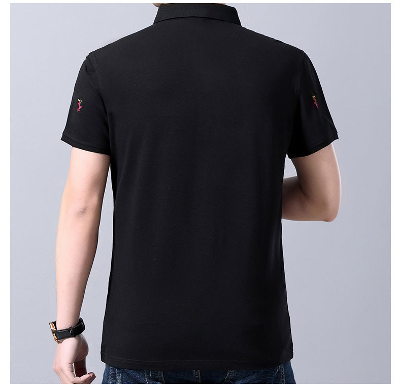 Cowboy Embroidery Pattern Decorated Polo Shirt