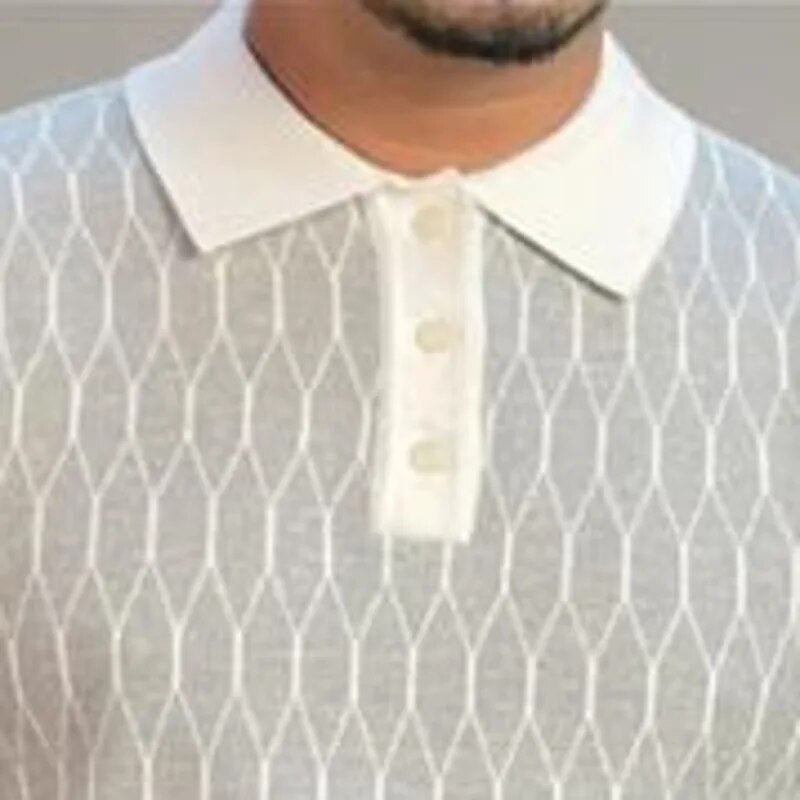 Contrasting Pattern Knit Sweatshirt