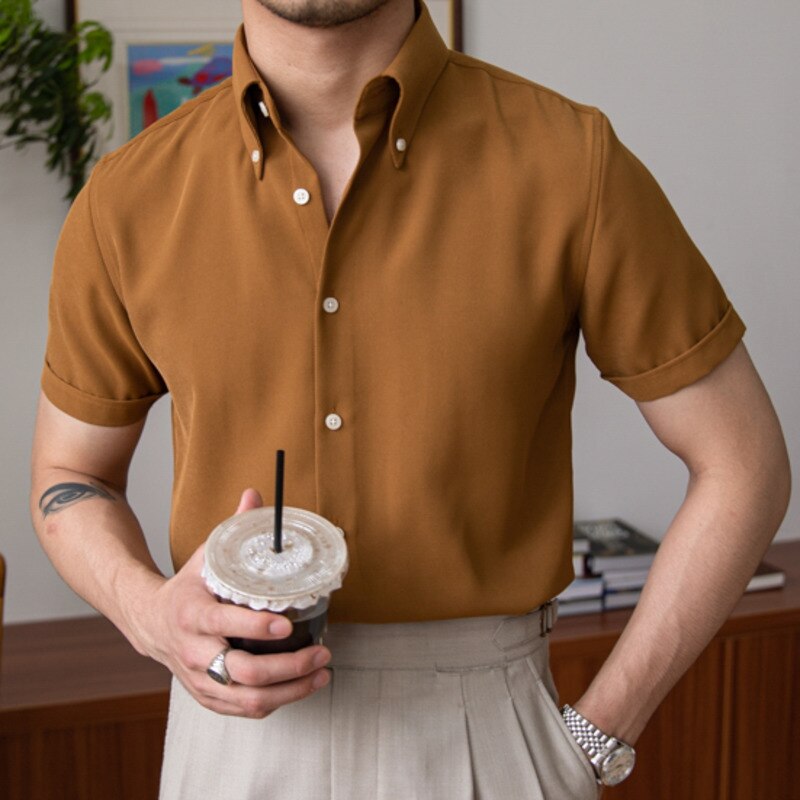 Casual Simple Solid Short Sleeve Shirt