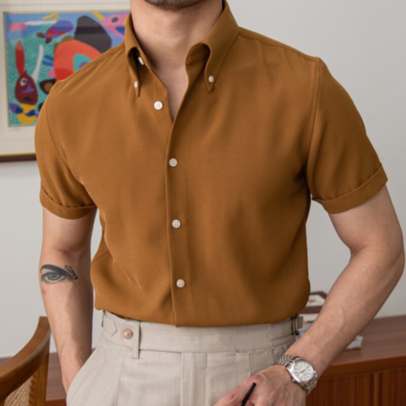 Casual Simple Solid Short Sleeve Shirt