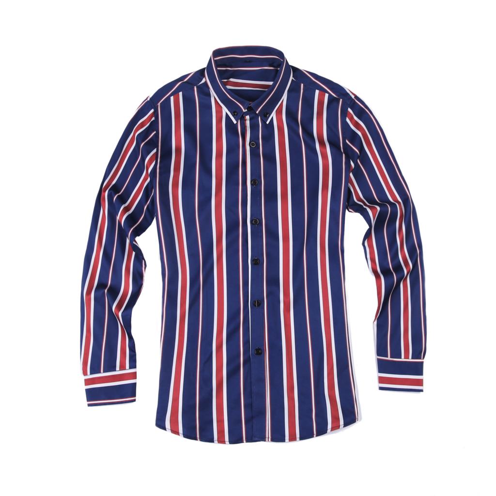 Long Striped Business Casual Style Men Long Sleeves Shirts