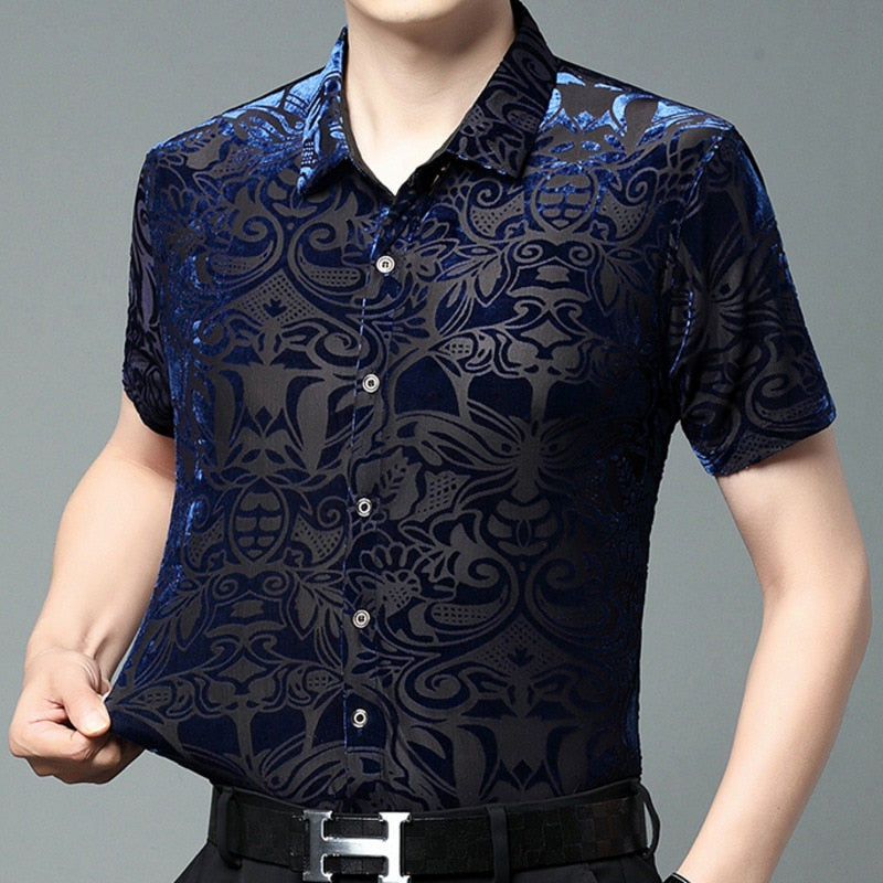 Royal Ethnic Abstract Print Shirt