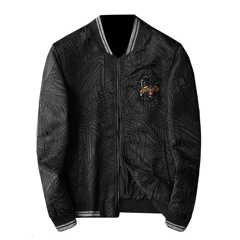 Chaqueta bomber estilo mono a rayas abstractas