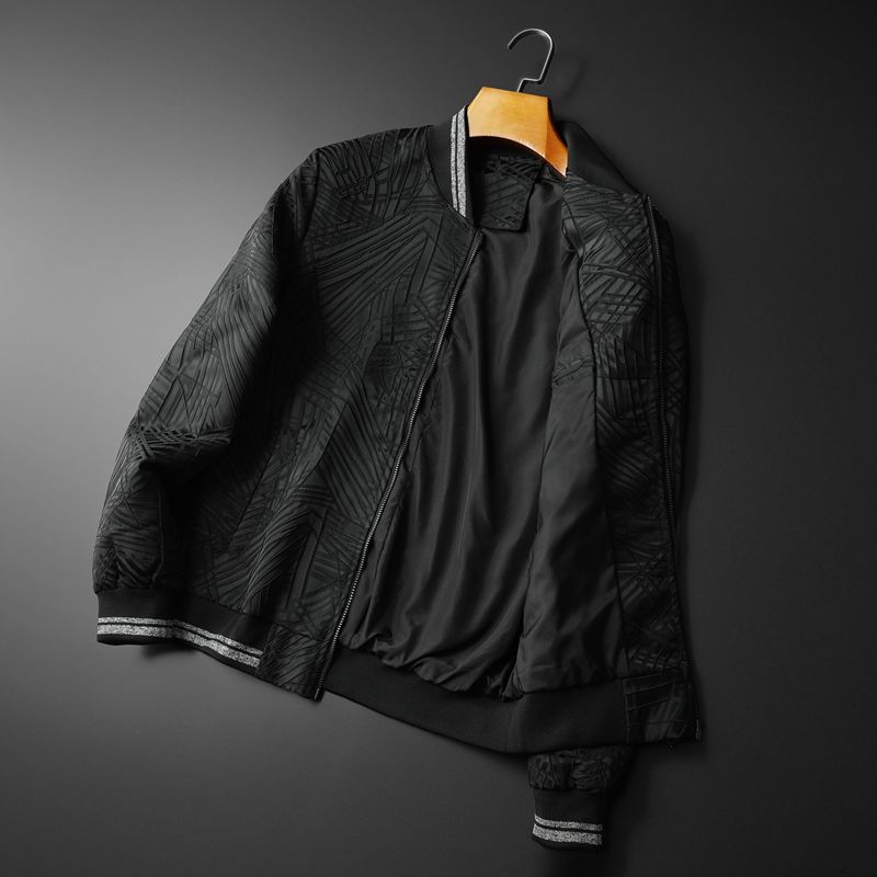 Chaqueta bomber estilo mono a rayas abstractas