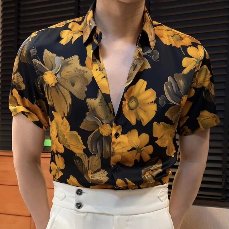 Casual Summer Floral Short Sleeve Shirt