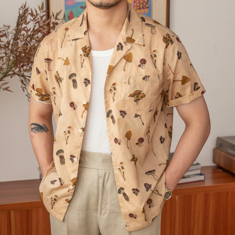 Mushrooms Printed Pattern Design Shirt