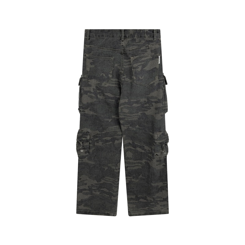 Full Pocket Camouflage Baggy Jeans