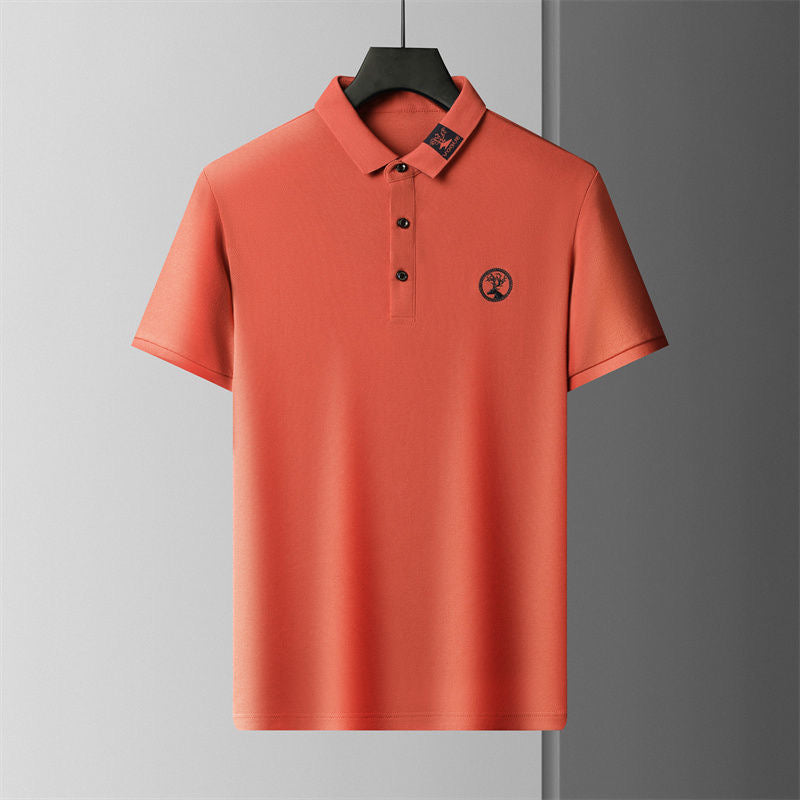 Deer Head Embroidery Lapel Polo Shirt