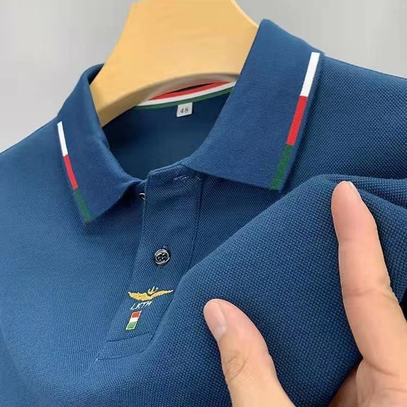 Embroidery Decoration Solid Cotton Polo Shirt