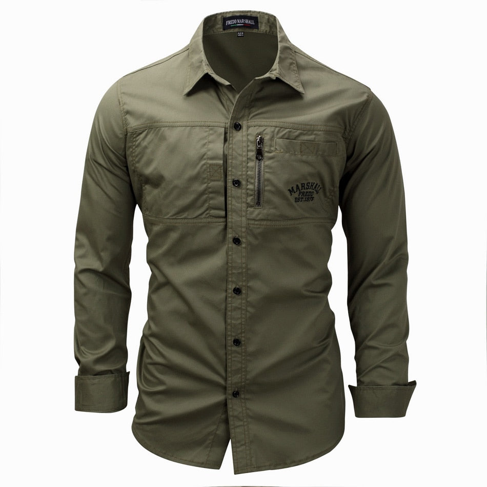 Chemise à manches longues unie coupe slim