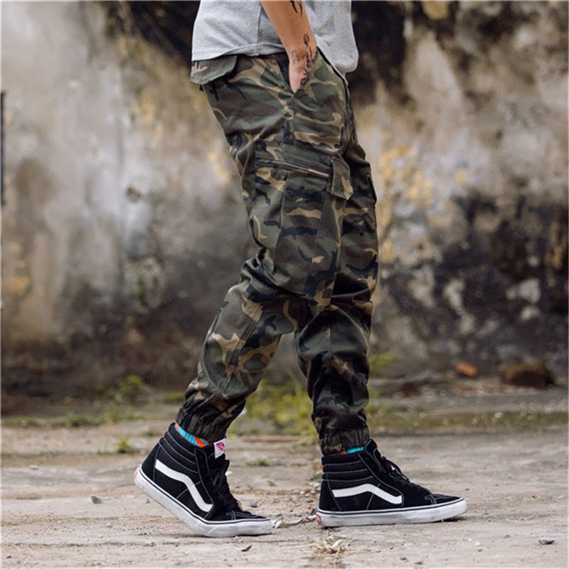 Hip Hop Streetwear Camouflage Jogger Double Poches Hommes Pantalons