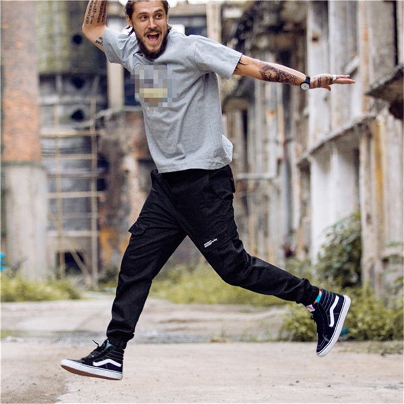 Hip Hop Streetwear Camouflage Jogger Double Poches Hommes Pantalons