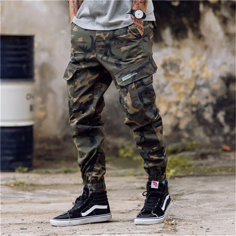 Hip Hop Streetwear Camouflage Jogger Double Poches Hommes Pantalons