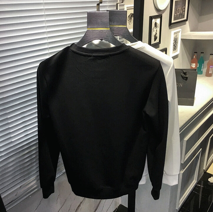 Hip Hop RNG Embroidered Black White Men Sweater