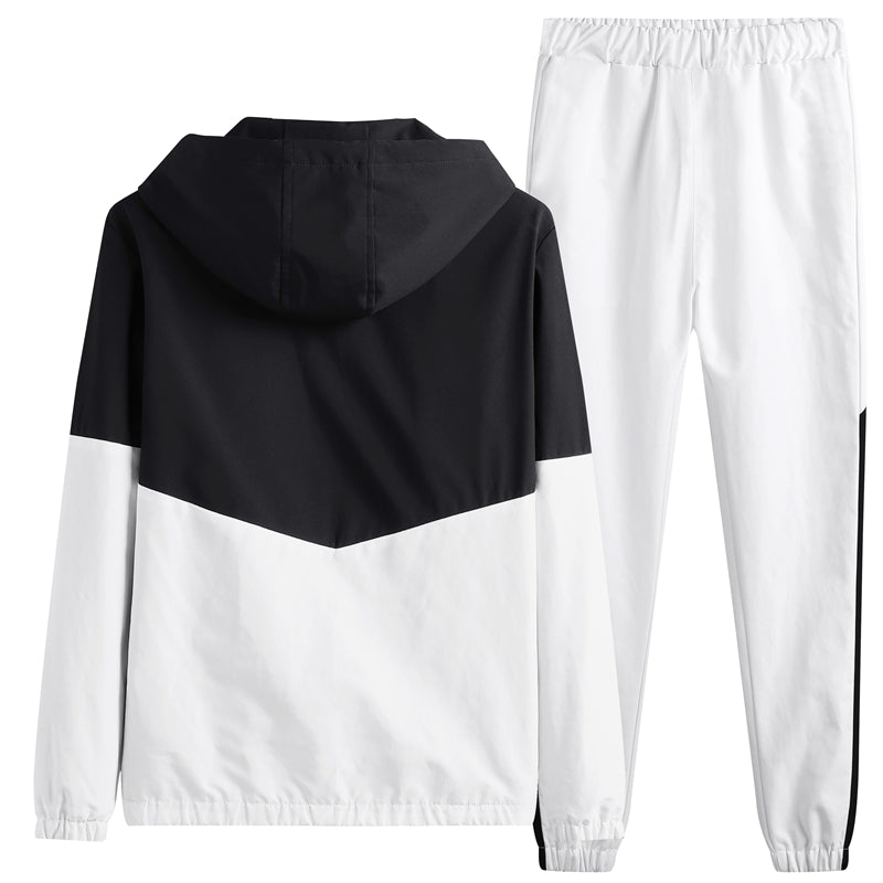 Autumn Contrast Hoodie Tracksuit